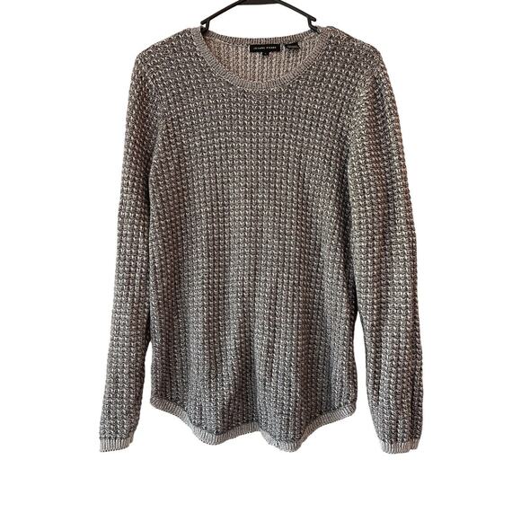 Jean Pierre Sweaters - Jean Pierre Women's Size Large Pullover Sweater Knit White Black Stretchy